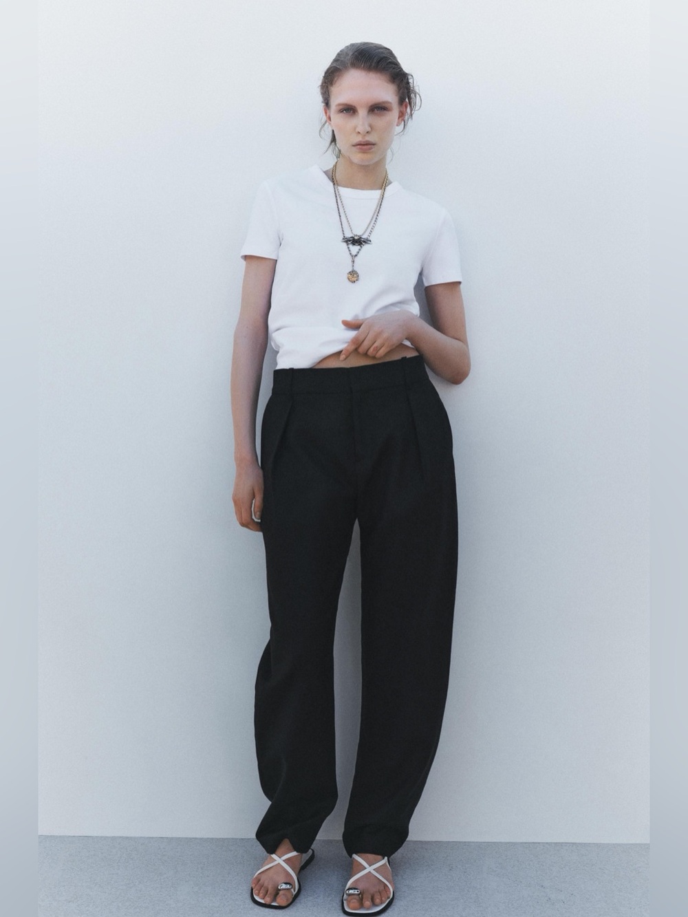 ZARA 100% Linen Black Trousers